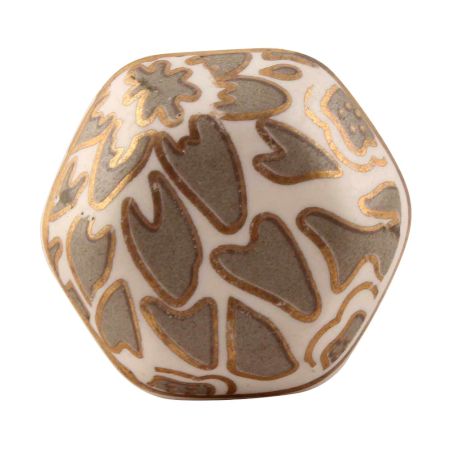 Grey Hexagon Small Ceramic Drawer Knobs